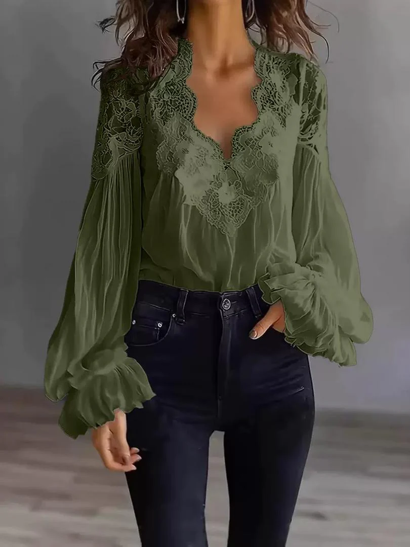 T-SHIRT DA DONNA CON PIZZO E PATCHWORK
